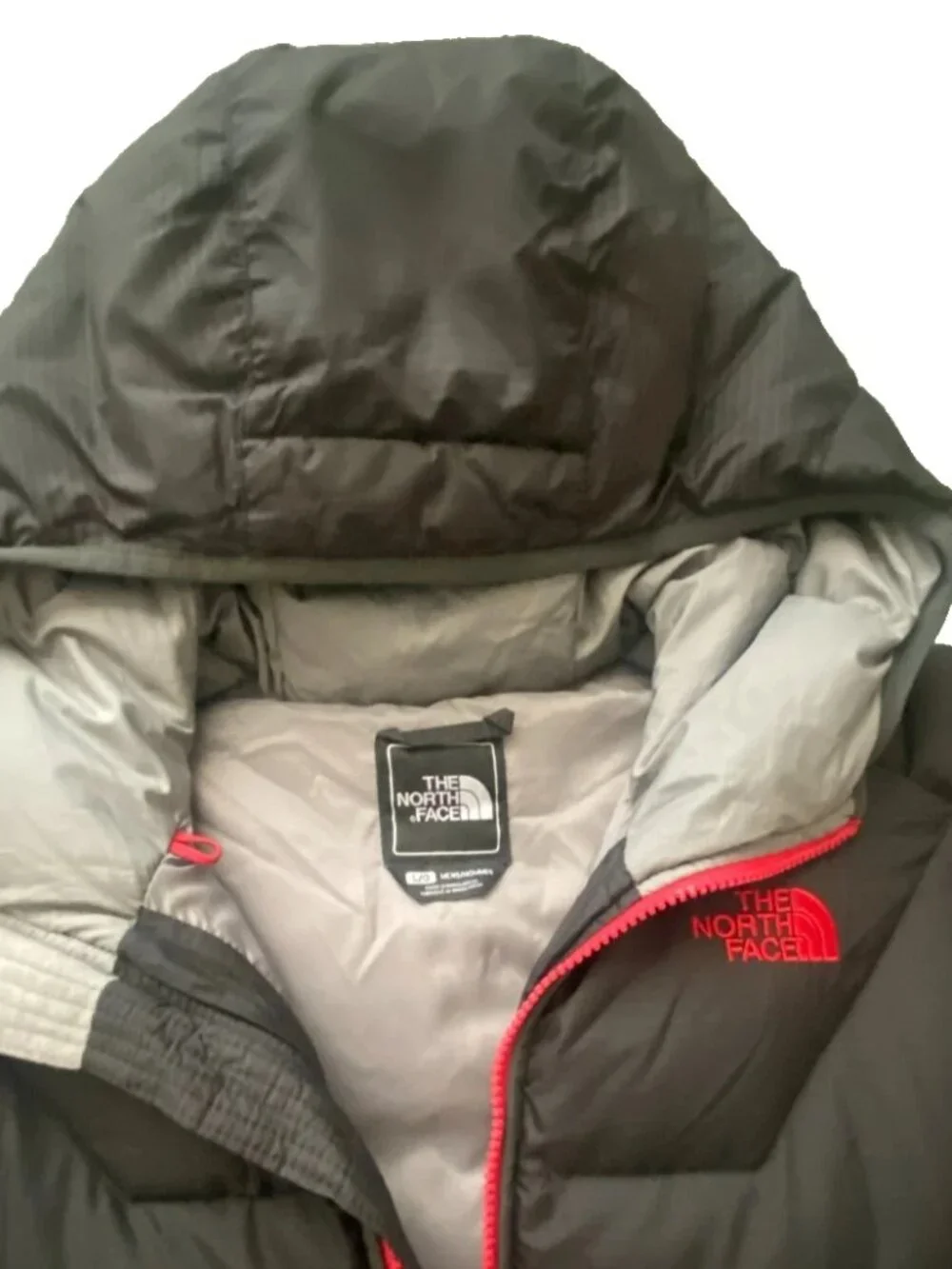 The North Face Chevron Quilted Down Puffer Hoodie Jacket
